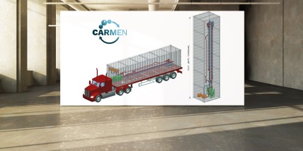 Konzeptzeichnung der mobilen Pilotanlage zur CO2-Abscheidung.