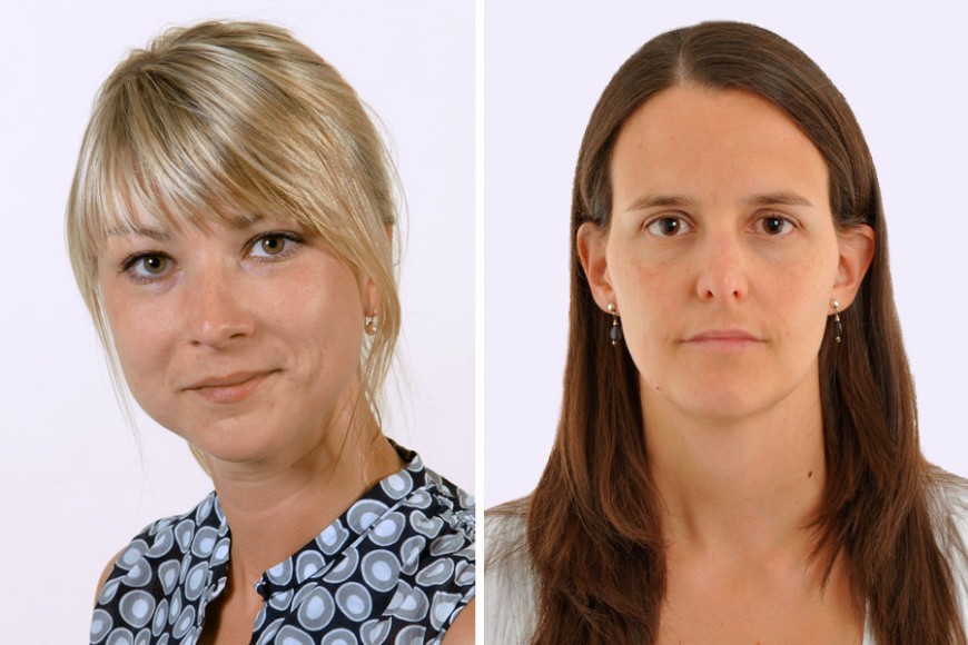 Tetyana Galatyuk und Almudena Arcones leiten künftig zwei neue Helmholtz-Nachwuchsgruppen an der TU Darmstadt. Bild: G. Otto, GSI Helmholtzzentrum / Privat