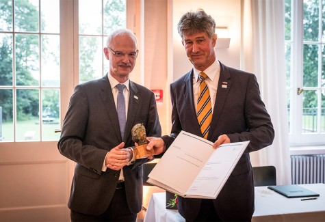 TU-Präsident Professor Hans Jürgen Prömel (li.) und Professor Harald Kainz, Rektor der TU Graz. Bild: Felipe Fernandes