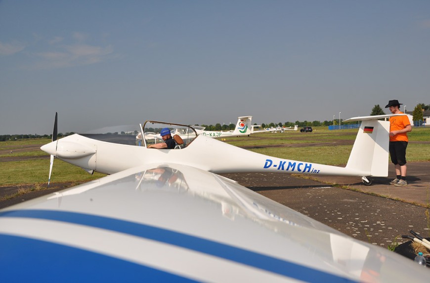 Flugzeug der Akaflieg Darmstadt beim Green Speed Cup. Bild: Benedict Krowarz