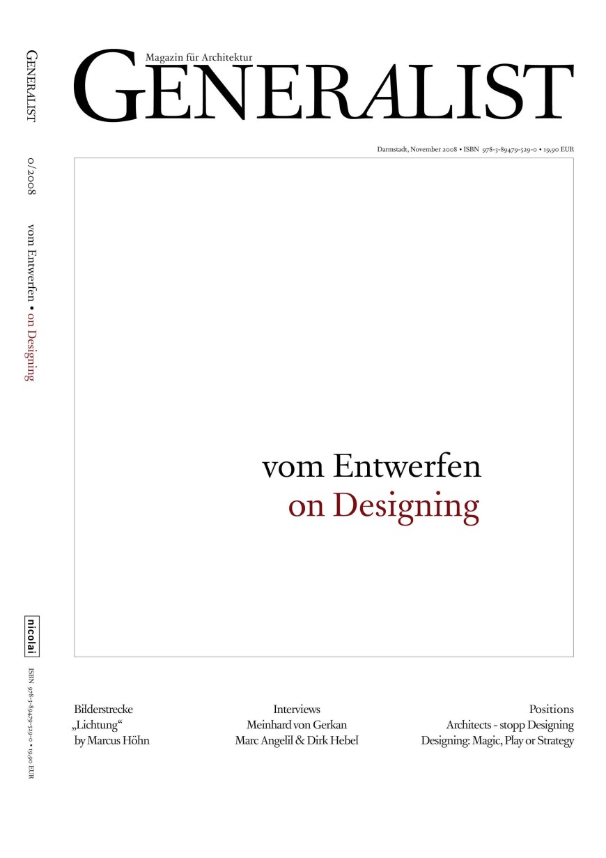 Titelseite Architekturmagazin GENERALIST