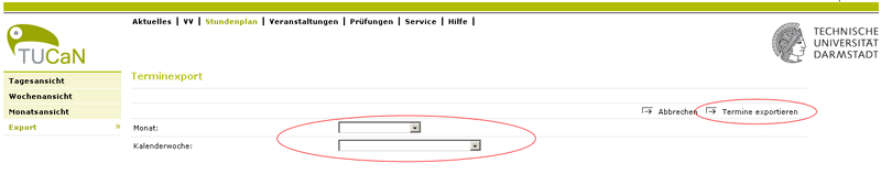 Stundenplan Kalender Ex Und Importieren Technische Universitat Darmstadt