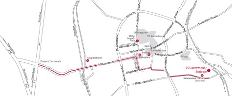 Anfahrtsplan Standort Botanischer Garten