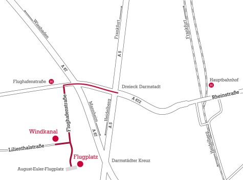 Anfahrtsplan August-Euler-Flugplatz