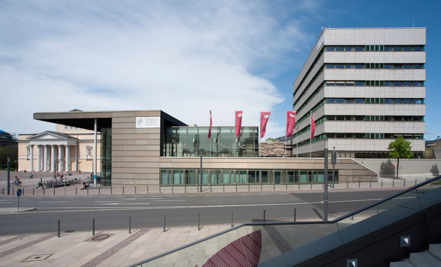 karo und Verwaltungsgebäude der TU Darmstadt. Bild: Alex Becker