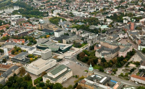 Bird's Eye View Darmstadt City Centre and Campus Innenstadt
