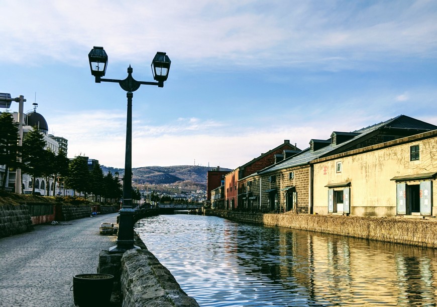 Straßenszene in Hokkaido.